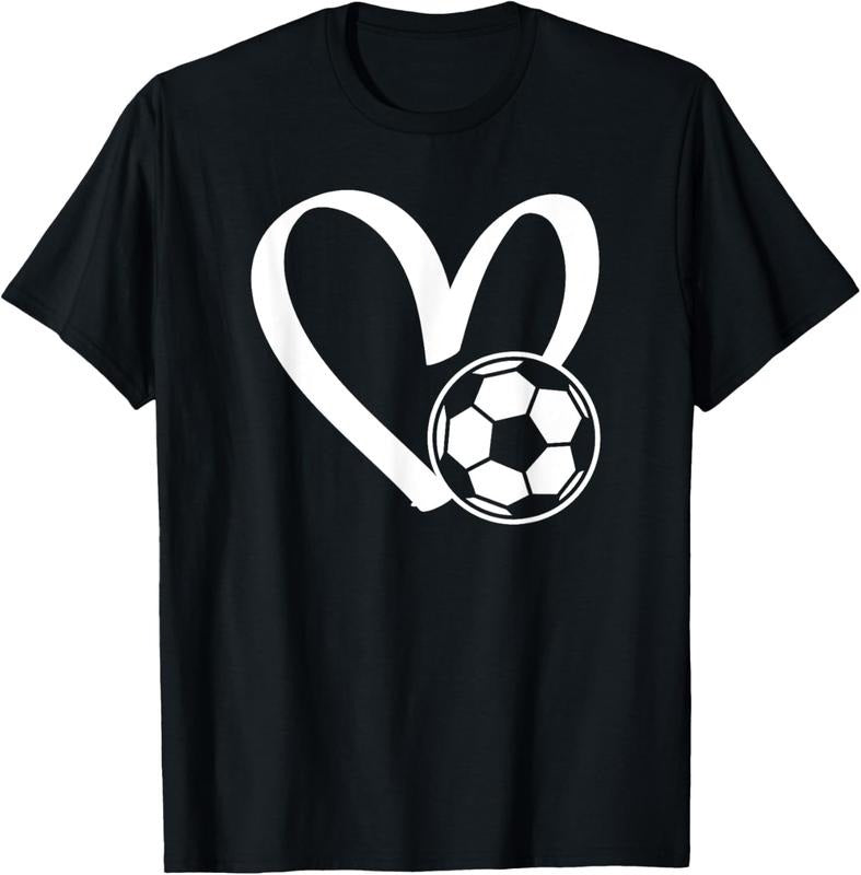 100% Cotton Soccer Ball Heart T-Shirt Hoodie, Sweatshirt | HypeCrazeTee.com