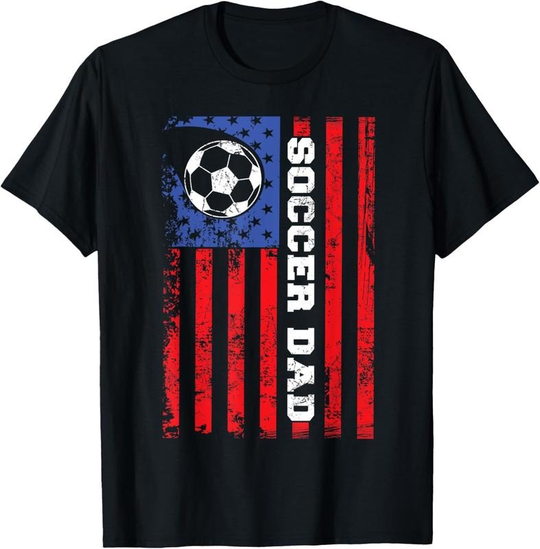 100% Cotton Soccer Dad USA flag All American Fathers T-Shirt Hoodie, Sweatshirt | HypeCrazeTee.com