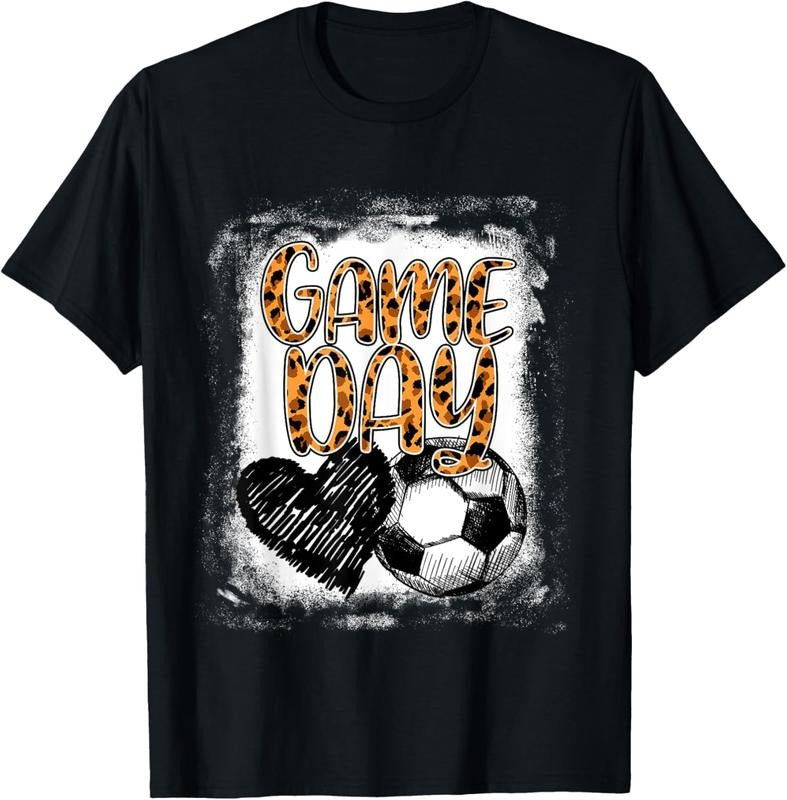 100% Cotton Soccer Game Day Women Leopard Cheetah Print Soccer Fan T-Shirt Hoodie, Sweatshirt | HypeCrazeTee.com