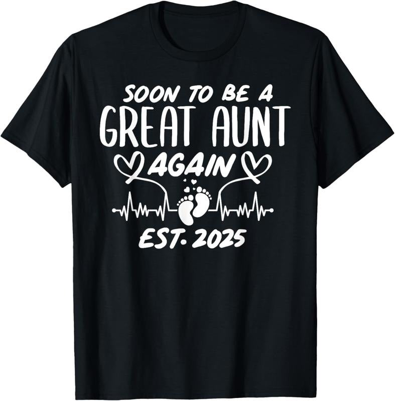 100% Cotton Soon To Be A Great Aunt Again Est. 2025 - Pregnancy Reveal T-Shirt Hoodie, Sweatshirt | HypeCrazeTee.com