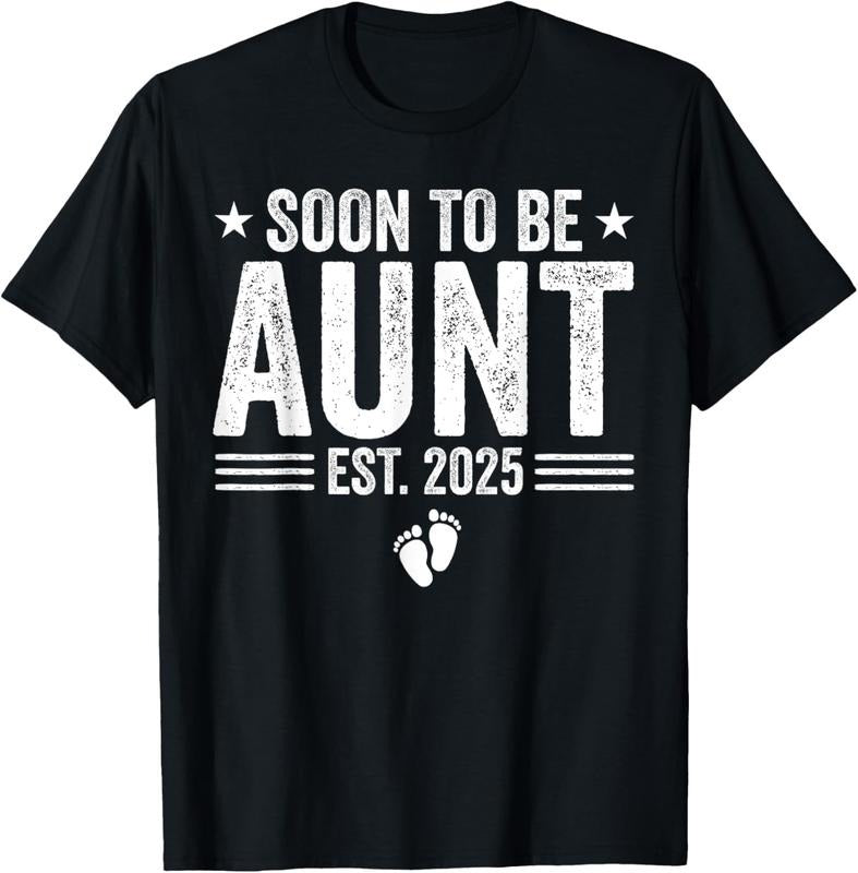 100% Cotton Soon To Be Aunt Est 2025 Funny Pregnancy Announcement T-Shirt Hoodie, Sweatshirt | HypeCrazeTee.com