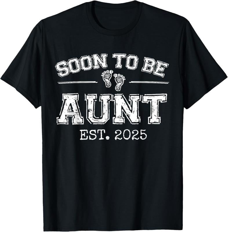 100% Cotton Soon To Be Aunt Est 2025 Promoted To Aunt Gift 1St Time Aunt T-Shirt Hoodie, Sweatshirt | HypeCrazeTee.com