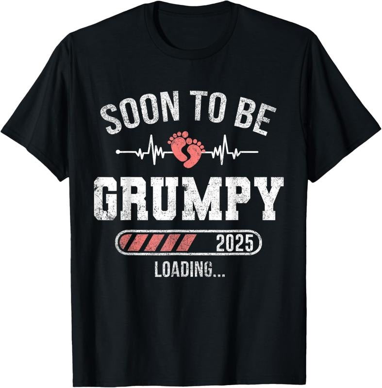 100% Cotton Soon To Be Grumpy 2025 Loading For Pregnancy Announcement T-Shirt Hoodie, Sweatshirt | HypeCrazeTee.com