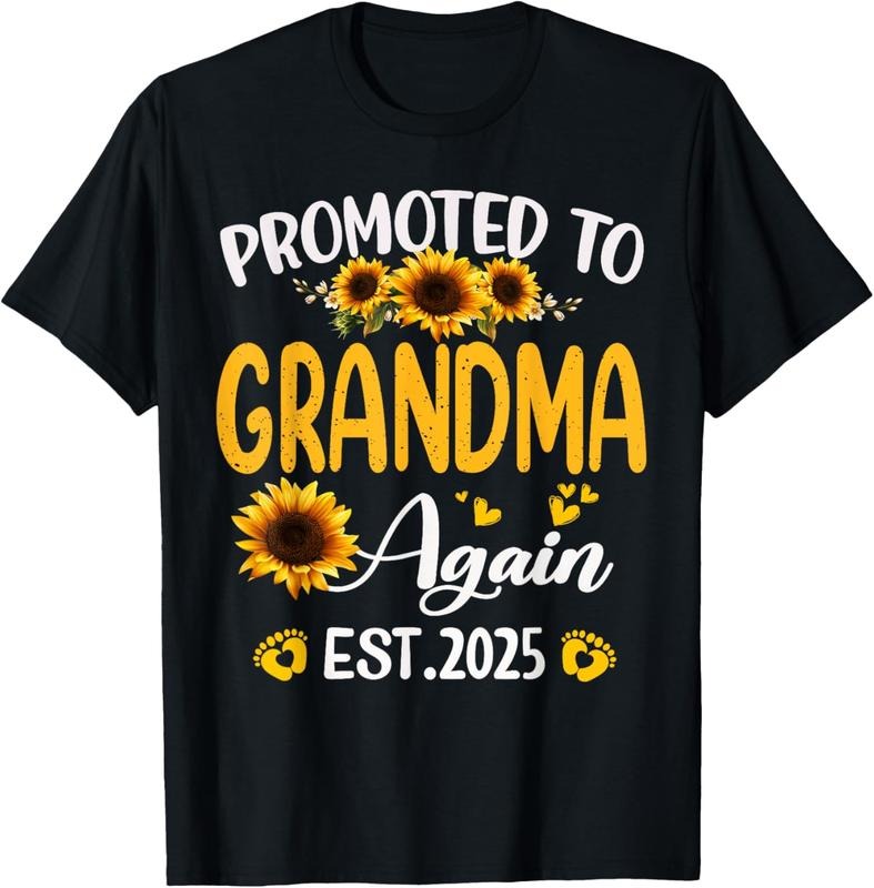 100% Cotton Soon to Be Grandma Again Promoted to Grandma Again Est 2025 T-Shirt Hoodie, Sweatshirt | HypeCrazeTee.com