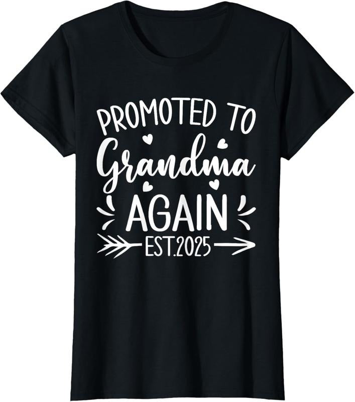 100% Cotton Soon to Be Grandma Promoted to Grandma Again Est 2025 T-Shirt Hoodie, Sweatshirt | HypeCrazeTee.com