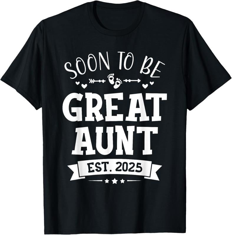 100% Cotton Soon to Be Great Aunt 2025 Promoted to Aunt T-Shirt Hoodie, Sweatshirt | HypeCrazeTee.com