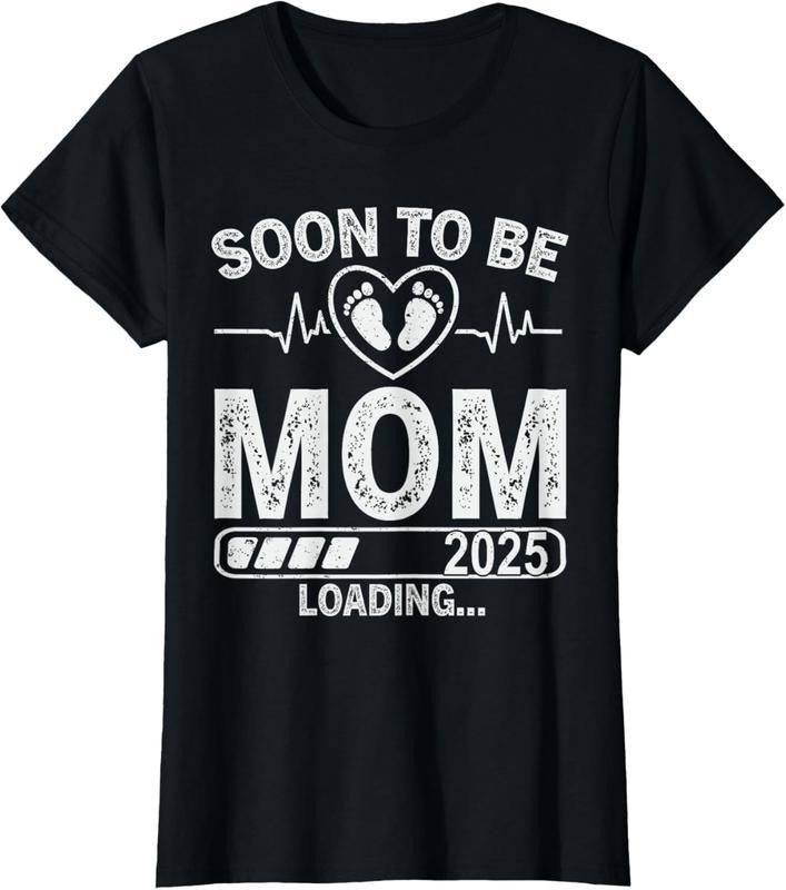 100% Cotton Soon to Be Mom 2025 Loading Funny Pregnancy Announcement T-Shirt Hoodie, Sweatshirt | HypeCrazeTee.com
