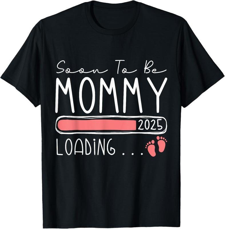 100% Cotton Soon to be Mommy 2025 Mom est 2025 Loading Promoted to Mommy T-Shirt Hoodie, Sweatshirt | HypeCrazeTee.com