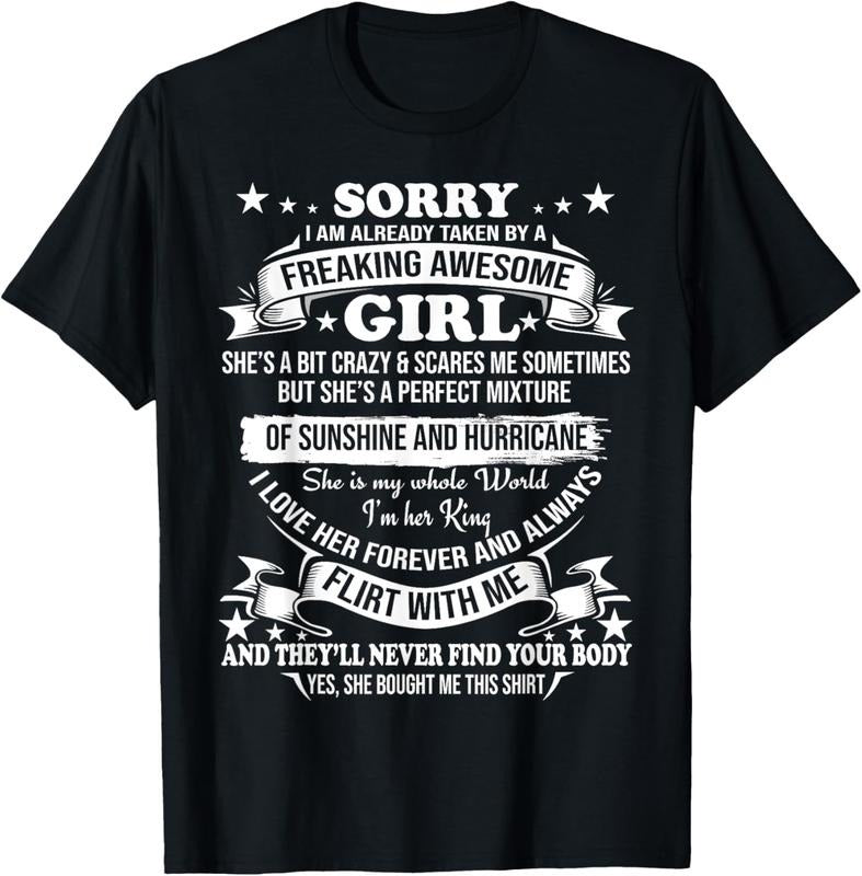 100% Cotton Sorry I am already taken by awesome Girl Shirt Valentine Day T-Shirt Hoodie, Sweatshirt | HypeCrazeTee.com
