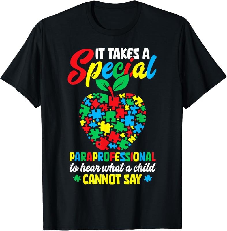 100% Cotton Special Paraprofessional Autism Awareness Teacher T-Shirt Hoodie, Sweatshirt | HypeCrazeTee.com