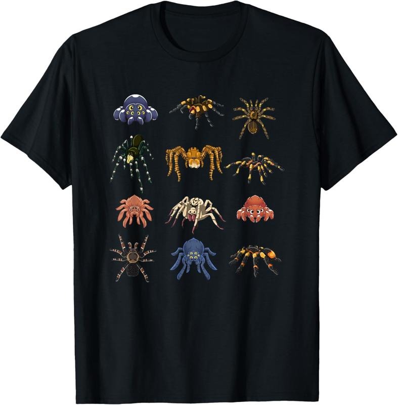 100% Cotton Spider Animal Gifts Black Short Sleeve T-Shirt, Tarantula Arthropod Spider for Arachnid Enthusiasts Hoodie,...
