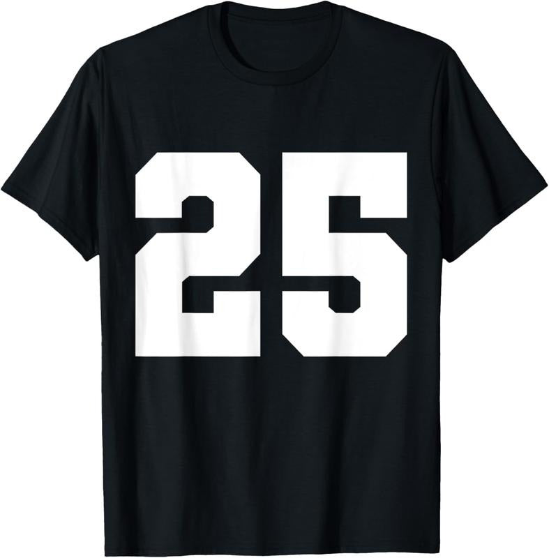100% Cotton Sports Team Jersey Number Birthday Clothing Number 25 T-Shirt Hoodie, Sweatshirt | HypeCrazeTee.com