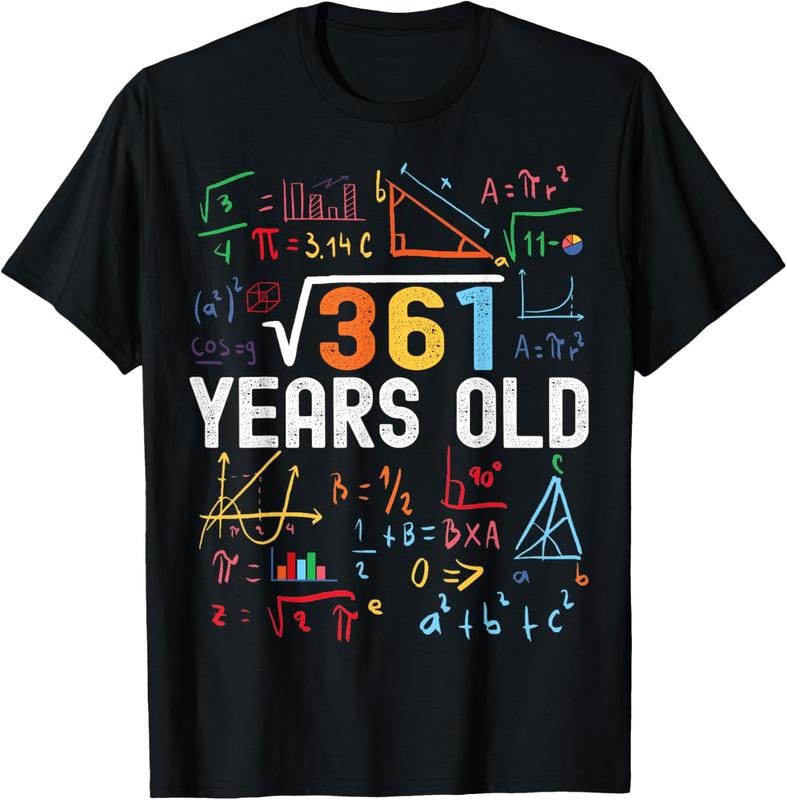 100% Cotton Square Root Of 361 19th Birthday 19 Years Old Birthday T-Shirt Hoodie, Sweatshirt | HypeCrazeTee.com