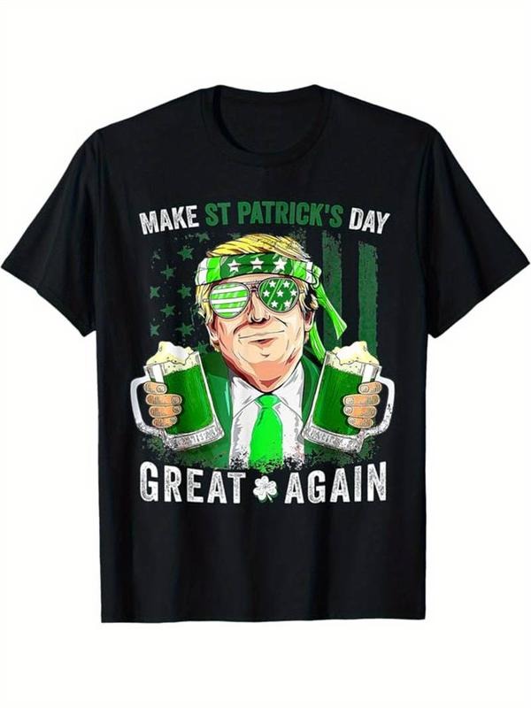 [100% Cotton]St. Patrick'S Day Print, Men'S Cotton Valentine'S Day T-shirt, Graphic Tee Men'S Outdoor Clothes Hoodie,...