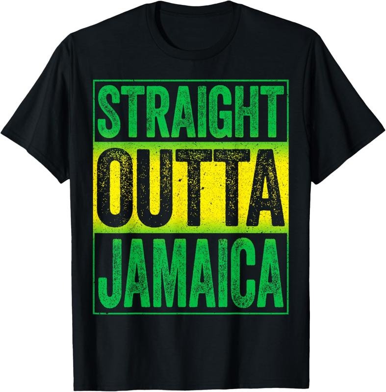 100% Cotton Straight Outta Jamaica T-Shirt Caribbean Party Shirt T-Shirt Hoodie, Sweatshirt | HypeCrazeTee.com