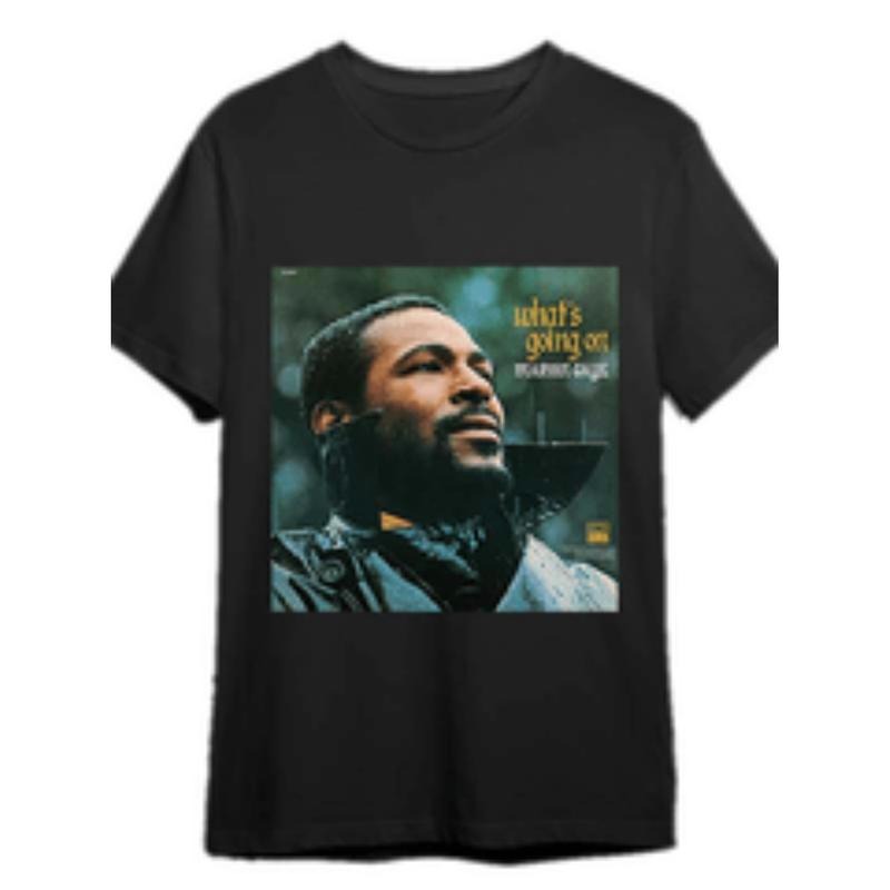 100% Cotton Summer T Shirts Mens   Gaye Whats Going On Graphic T Shirt Casual Black Cotton Tee With Iconic Album  ...