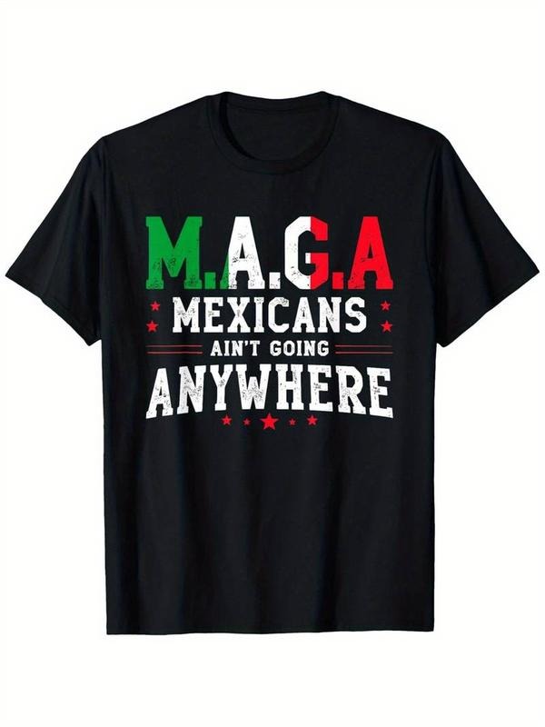 100% Cotton Summer T Shirts Mexican Ain'T Going Anywhere American Grown With Mexican T-Shirt T-Shirt For Men and Women...