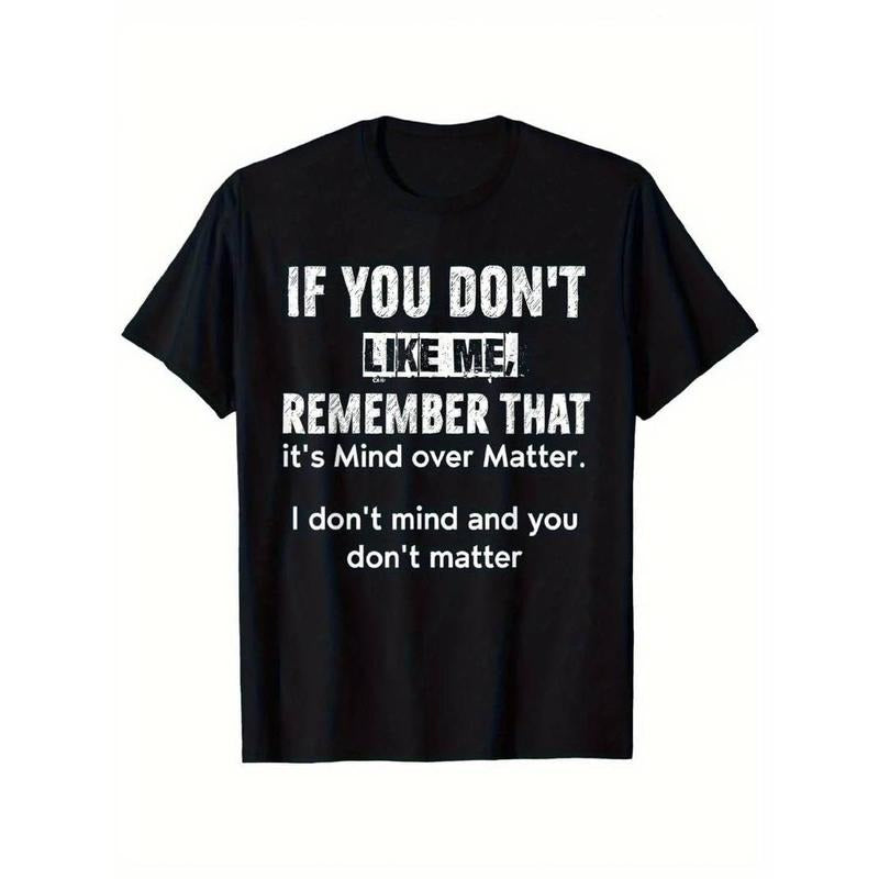 100% Cotton Summer T Shirts Mind Over Matter Cotton Crew Graphic Retro Unisex Short Sleeve Funny T-Shirt T-Shirt For Men...