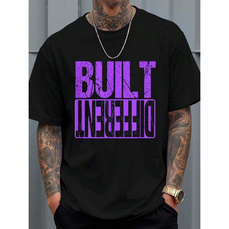 100% Cotton T Shirts Purple Built Different Purple Color Graphic Purple T-Shirt Men Shirts Hoodie, Sweatshirt