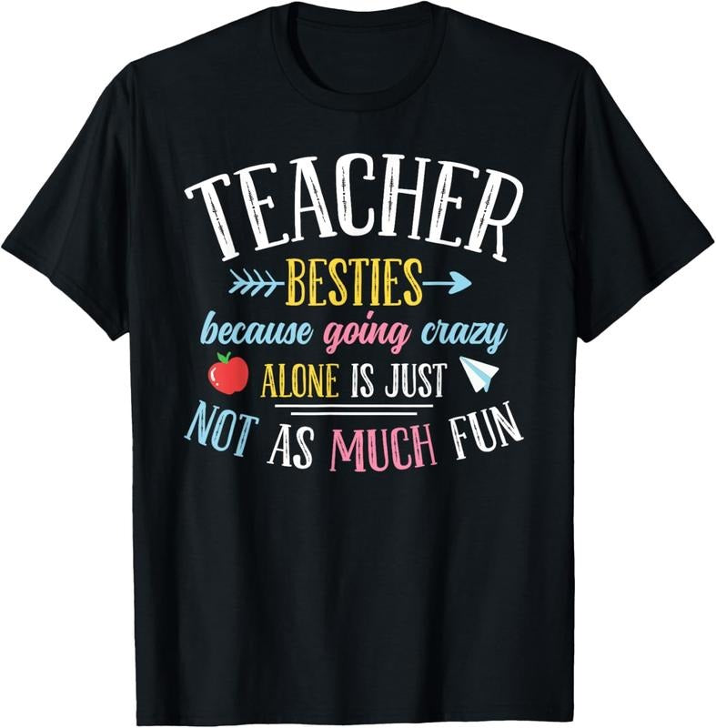 100% Cotton Teacher Besties Funny Teacher T-Shirt Hoodie, Sweatshirt | HypeCrazeTee.com