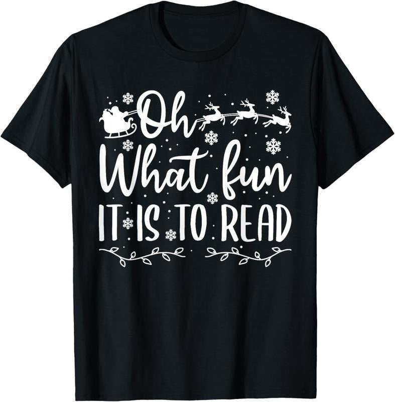 100% Cotton Teacher Christmas Shirt, Librarian Oh What Fun It Is To Read T-Shirt Hoodie, Sweatshirt | HypeCrazeTee.com