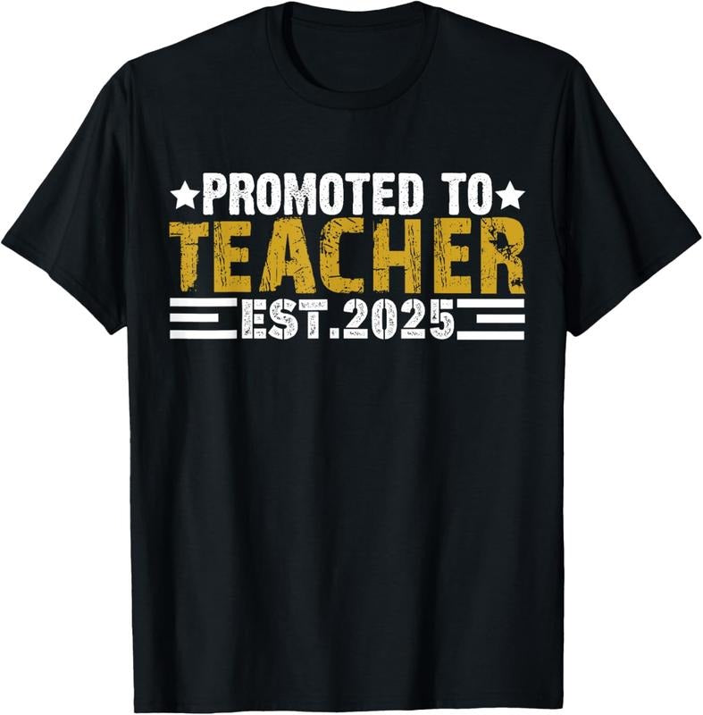 100% Cotton Teacher EST 2025 Promoted to Teacher Est. 2025 T-Shirt Hoodie, Sweatshirt | HypeCrazeTee.com