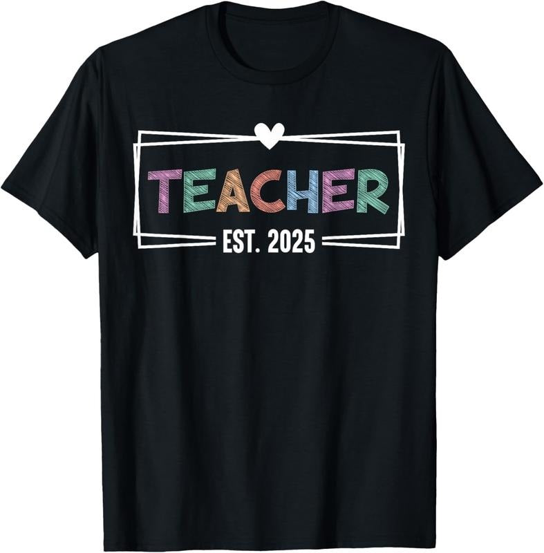 100% Cotton Teacher Est 2025 Promoted To School Teacher 2025 T-Shirt Hoodie, Sweatshirt | HypeCrazeTee.com