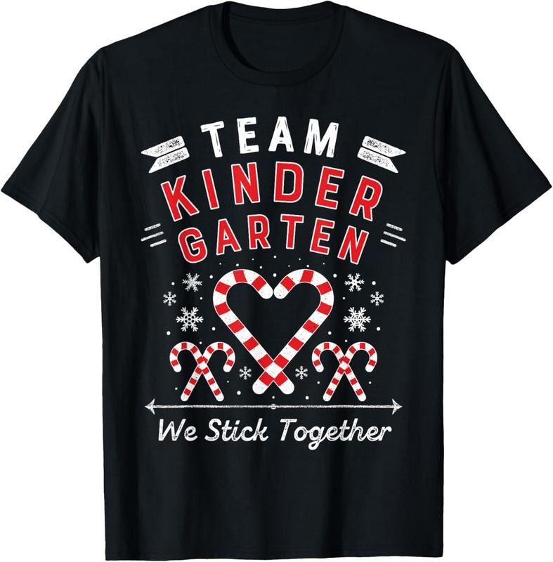 100% Cotton Team Kinder garten Christmas Candy Cane Kindergarten Teacher T-Shirt Hoodie, Sweatshirt | HypeCrazeTee.com