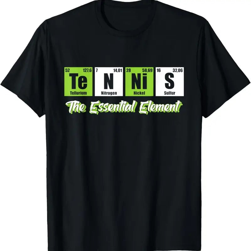 100% Cotton Tennis - The Essential Element | Funny Love Tennis T-Shirt Hoodie, Sweatshirt | HypeCrazeTee.com