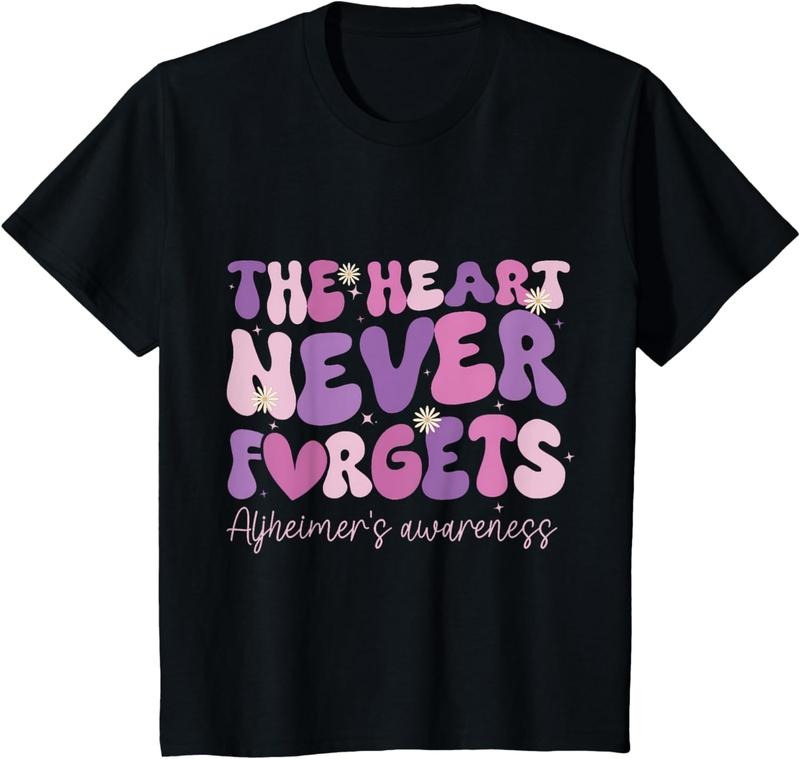 [100% Cotton] Heart Never Forgets Dementia Alzheimer'S Awareness T-Shirts, Hoodie, Sweatshirt