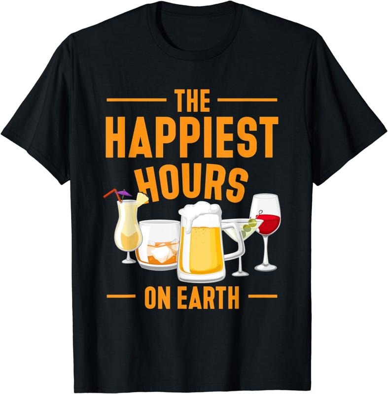 [100% Cotton]The happiest hours on earth retro design for cocktail lovers T-Shirt Hoodie, Sweatshirt | HypeCrazeTee.com