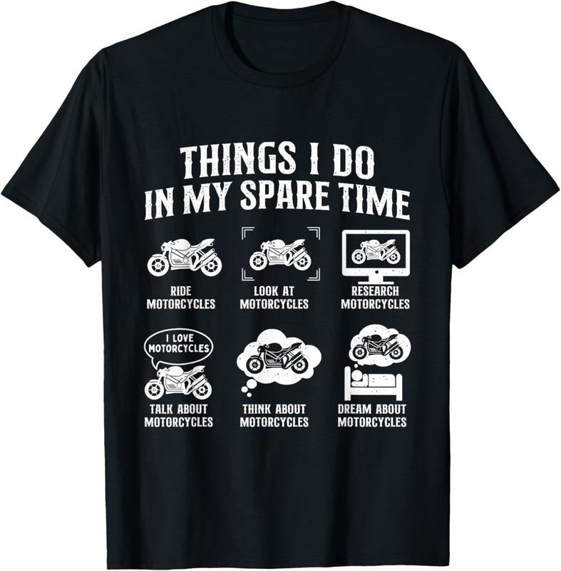 100% Cotton Things I Do In My Spare Time - Biker Motorcycle Rider Riding T-Shirt Hoodie, Sweatshirt | HypeCrazeTee.com