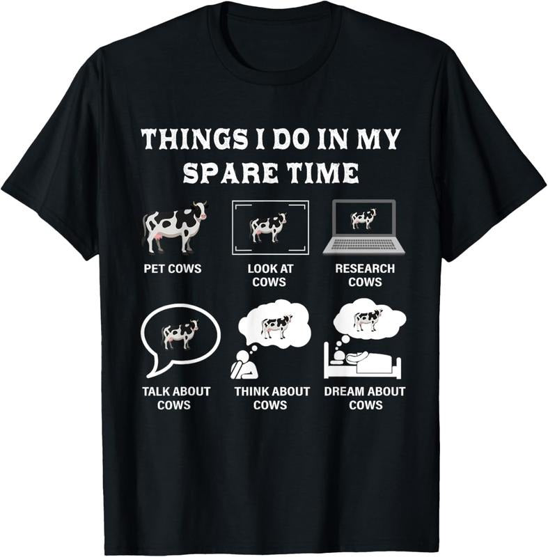 100% Cotton Things I Do In My Spare Time Cow Lover Farmer Cows Gifts T-Shirt Hoodie, Sweatshirt | HypeCrazeTee.com