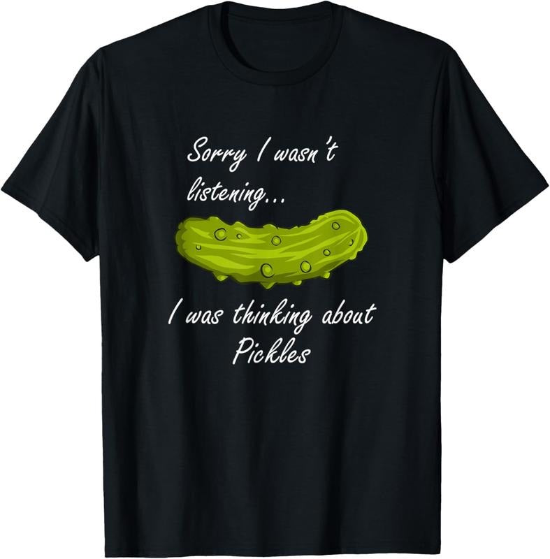 100% Cotton Thinking About Pickles Funny Saying Fermented Cucumber T-Shirt Hoodie, Sweatshirt | HypeCrazeTee.com