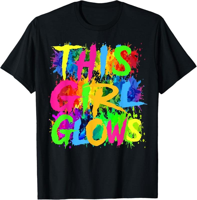 100% Cotton This Girl Glows Cute Women Girls Tie Dye Party Funny Team T-Shirt Hoodie, Sweatshirt | HypeCrazeTee.com