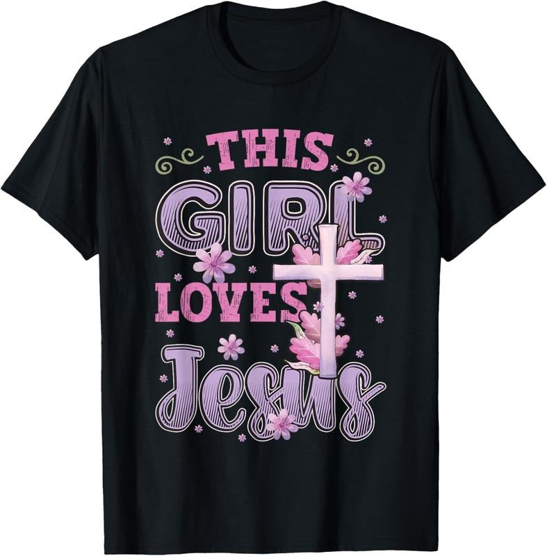 100% Cotton This Girl Loves Jesus Cute Christian Girl Jesus T-Shirt Hoodie, Sweatshirt | HypeCrazeTee.com