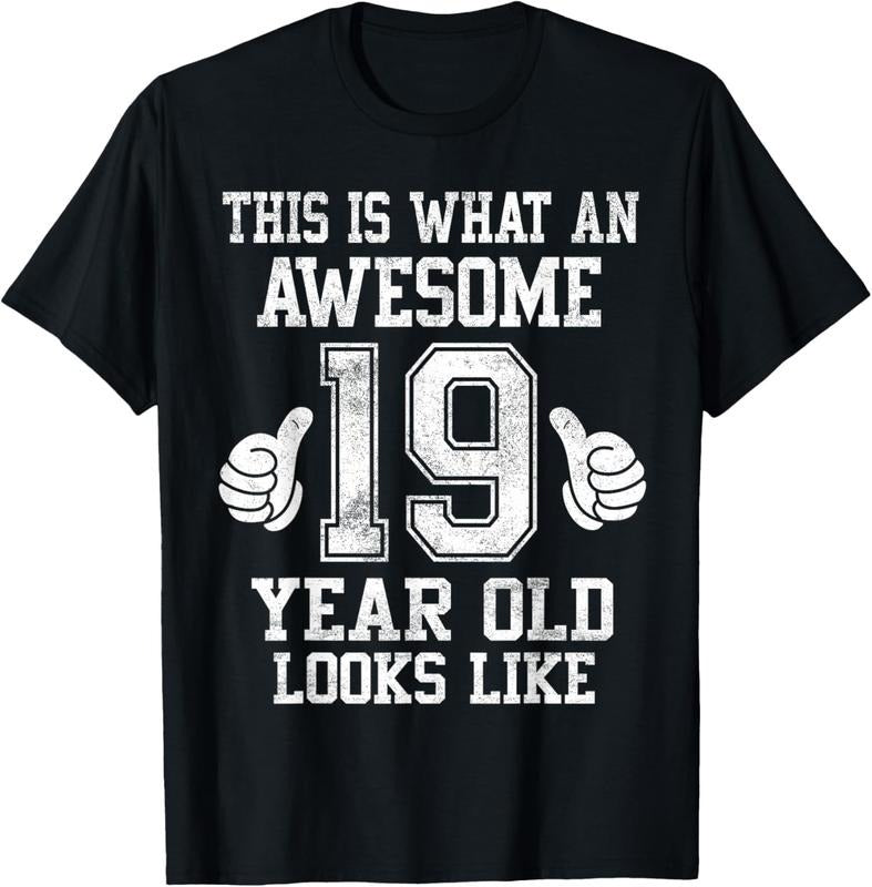 100% Cotton This Is What an Awesome 19 Year Old Looks Like 19th Birthday T-Shirt Hoodie, Sweatshirt | HypeCrazeTee.com