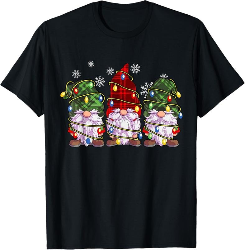 100% Cotton Three Gnomes Men Women Buffalo Plaid Red Christmas T-Shirt Hoodie, Sweatshirt | HypeCrazeTee.com