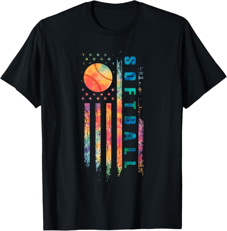 100% Cotton Tie Dye Softball Teen Girls Softball Player USA Flag T-Shirt Hoodie, Sweatshirt | HypeCrazeTee.com