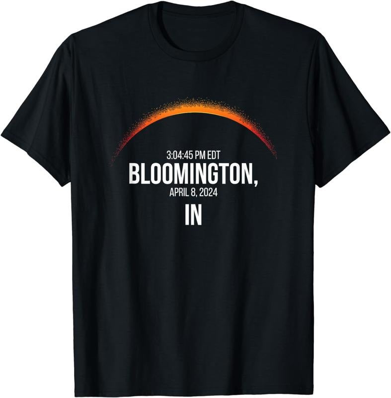 [100% Cotton]Total Solar Eclipse April 8, 2024 BLOOMINGTON, IN T-Shirt Hoodie, Sweatshirt | HypeCrazeTee.com