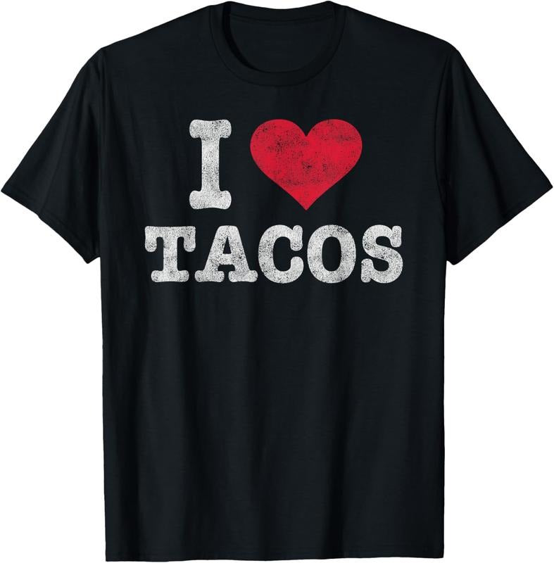 100% Cotton Trendy Vintage I Love Tacos Gift T-Shirt Hoodie, Sweatshirt | HypeCrazeTee.com
