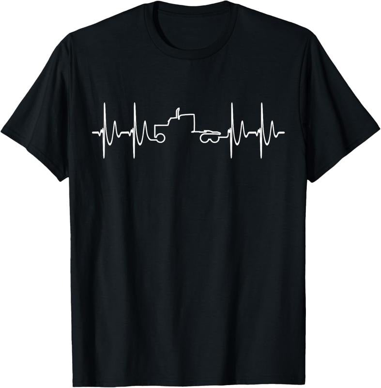 100% Cotton Truck Driver Heartbeat T-Shirt Hoodie, Sweatshirt | HypeCrazeTee.com