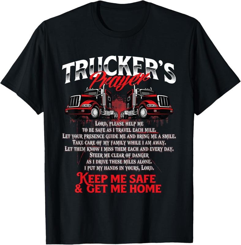 100% Cotton Truckers Prayer - Semi Truck Driver Trucking Big Rig Driving T-Shirt Hoodie, Sweatshirt | HypeCrazeTee.com
