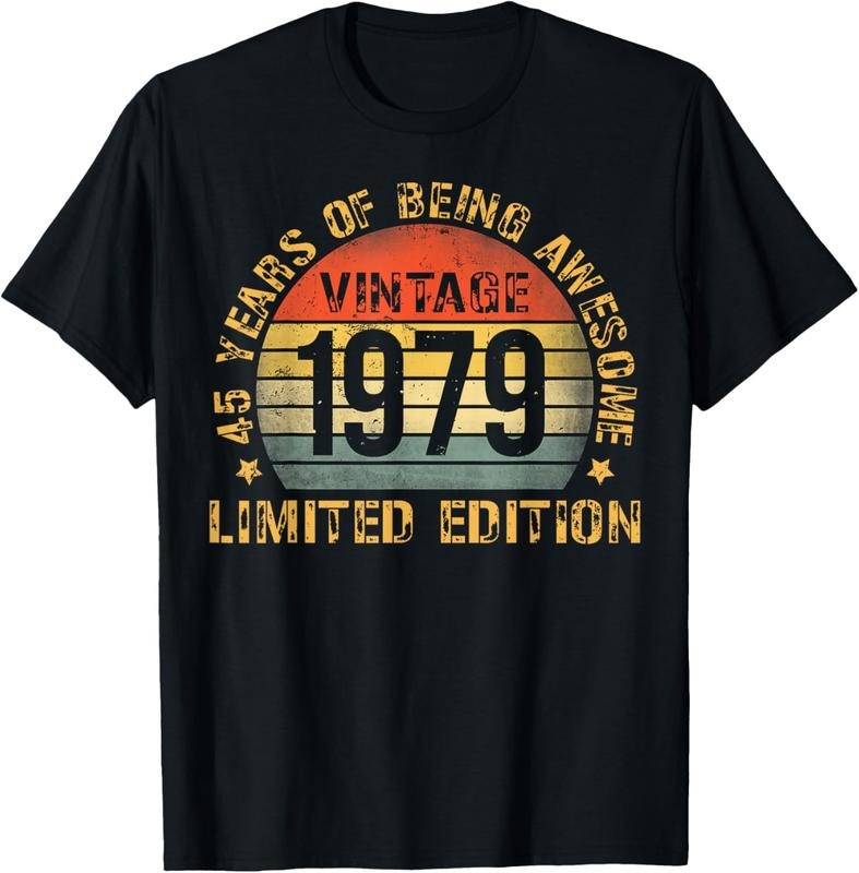 100% Cotton Turning 45 Birthday Decorations Men 45th BDay 1979 Birthday T-Shirt Hoodie, Sweatshirt | HypeCrazeTee.com