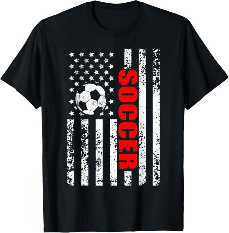 100% Cotton US American Flag Soccer Patriotic Soccer T-Shirt Hoodie, Sweatshirt | HypeCrazeTee.com