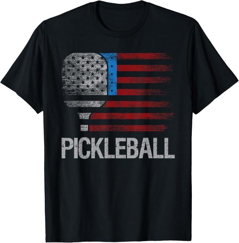 100% Cotton US Flag Pickleball Player Paddleball Lover T-Shirt Hoodie, Sweatshirt | HypeCrazeTee.com