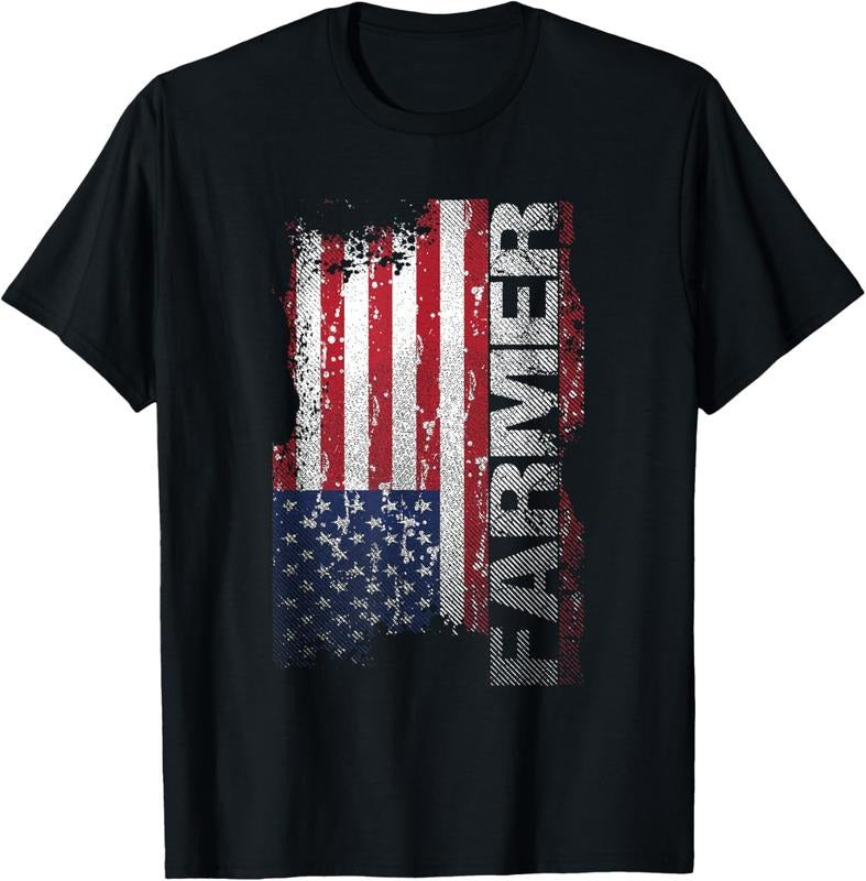 100% Cotton USA Flag Farmer T-Shirt, American Farmers Tee Patriotic Gift T-Shirt Hoodie, Sweatshirt | HypeCrazeTee.com