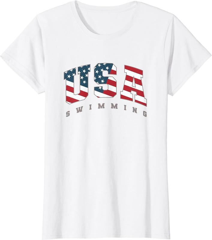 [100% Cotton]USA Swimming American Flag Team Sport Athlete Support T-Shirts, Hoodie, Sweatshirt