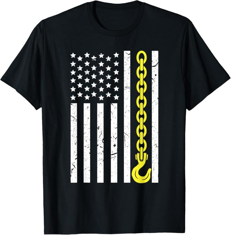 100% Cotton USA Yellow Thin Line Hook Tow Truck American Driver For Men T-Shirt Hoodie, Sweatshirt | HypeCrazeTee.com
