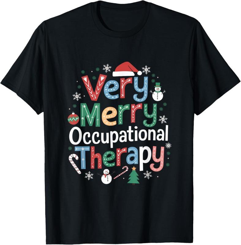 100% Cotton Very Merry Occupational Therapy Funny OT Squad Christmas T-Shirt Hoodie, Sweatshirt | HypeCrazeTee.com